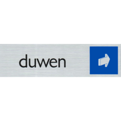 Duwen - Aluminium look zelfklevend deurbordje